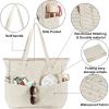 imageWaterproof Beach Tote Pool Bags for Women Ladies Extra Large Gym Tote Carry On Bag With Wet Compartment for Weekender TravelS Khaki Stripes