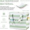 imageWaterproof Beach Tote Pool Bags for Women Ladies Extra Large Gym Tote Carry On Bag With Wet Compartment for Weekender TravelSage Green Stripe