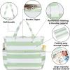 imageWaterproof Beach Tote Pool Bags for Women Ladies Extra Large Gym Tote Carry On Bag With Wet Compartment for Weekender TravelSage Green Stripe