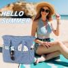 imageWaterproof Beach Tote Pool Bags for Women Ladies Extra Large Gym Tote Carry On Bag With Wet Compartment for Weekender TravelSea Blue Stripes
