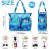 imageWaterproof Beach Tote Pool Bags for Women Ladies Extra Large Gym Tote Carry On Bag With Wet Compartment for Weekender TravelSea Turtle Blue