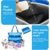 imageWaterproof Beach Tote Pool Bags for Women Ladies Extra Large Gym Tote Carry On Bag With Wet Compartment for Weekender TravelSea Turtle Blue