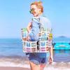 imageWaterproof Beach Tote Pool Bags for Women Ladies Extra Large Gym Tote Carry On Bag With Wet Compartment for Weekender TravelSlipper