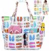 imageWaterproof Beach Tote Pool Bags for Women Ladies Extra Large Gym Tote Carry On Bag With Wet Compartment for Weekender TravelSlipperbagtowl
