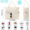 imageWaterproof Beach Tote Pool Bags for Women Ladies Extra Large Gym Tote Carry On Bag With Wet Compartment for Weekender TravelSolid Beige