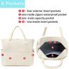 imageWaterproof Beach Tote Pool Bags for Women Ladies Extra Large Gym Tote Carry On Bag With Wet Compartment for Weekender TravelSolid Beige