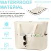 imageWaterproof Beach Tote Pool Bags for Women Ladies Extra Large Gym Tote Carry On Bag With Wet Compartment for Weekender TravelSolid Beige