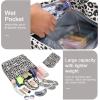 imageWaterproof Beach Tote Pool Bags for Women Ladies Extra Large Gym Tote Carry On Bag With Wet Compartment for Weekender TravelWblack Leopard