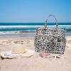 imageWaterproof Beach Tote Pool Bags for Women Ladies Extra Large Gym Tote Carry On Bag With Wet Compartment for Weekender TravelWblack Leopard