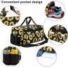 imageWeekender Overnight Duffel Bag Shoe Pocket for Women Men Weekend Travel Tote Carry On Bag Sunflower Black