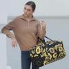 imageWeekender Overnight Duffel Bag Shoe Pocket for Women Men Weekend Travel Tote Carry On Bag Sunflower Black