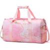 imageBLUBOON Sport Gym Duffle Bag for Women Girls Weekender Overnight Duffel Bag with Shoe Compartment Wet Pocket Marble Pink