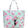 imageBeach Pool Bags Tote for Women Ladies Large Gym Tote Carry On Bag With Wet Compartment for Weekender Travel Waterproof Flamingo Print