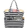 imageBeach Pool Bags Tote for Women Ladies Large Gym Tote Carry On Bag With Wet Compartment for Weekender Travel WaterproofBlack Stripes