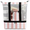imageBluboon Mesh Beach Tote Bag with Cooler Compartment Insulated Detachable Picnic Bag with Zipper and Pocket Pool Bag for WomenPink