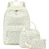 imageBluboon School Backpack Teens Girls Boys Kids School Book Bags with Lunch Box Pencil BagBlue Flower 221