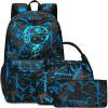 imageBluboon School Backpack for Boys Teens Bookbag Travel Daypack Kids Girls Lunch Bag Pencil CaseGraffiti Blue