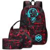 imageBluboon School Backpack for Boys Teens Bookbag Travel Daypack Kids Girls Lunch Bag Pencil CaseGraffiti Red
