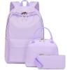 imageBluboon Teens Backpack Set Girls School Backpack Lunch Box Pencil Bags Student Bookbags 3 in 1Provence Lavender