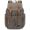 imageBluboon Vintage Backpack Leather Trim Casual Bookbag Men Women Laptop Travel RucksackGreen