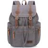 imageBluboon Vintage Backpack Leather Trim Casual Bookbag Men Women Laptop Travel RucksackGrey