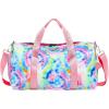 imageDuffle Bag for Girls Teen Sport Gym Bag Women Weekender Carry On Workout Duffel Overnight Shoulder Bag with Shoe Compartment Tie DyeBlue