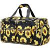 imageWeekender Overnight Duffel Bag Shoe Pocket for Women Men Weekend Travel Tote Carry On Bag Sunflower Black