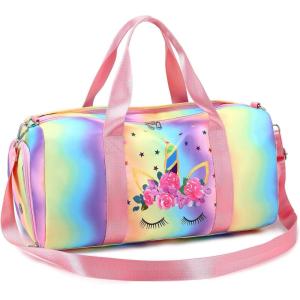imageBLUBOON Duffle Bag Girls Kids Cute Gym Bag with Shoes Compartment ampamp Wet Separation Waterproof Sports Overnight Travel Bag Dance Bag