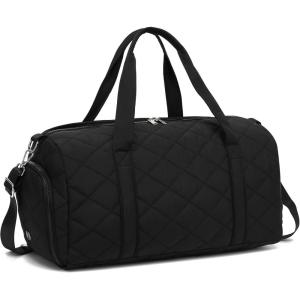 imageBLUBOON Duffle Bag Girls Kids Cute Gym Bag with Shoes Compartment ampamp Wet Separation Waterproof Sports Overnight Travel BagBlack diamond grid