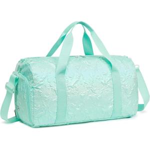 imageBLUBOON Duffle Bag Girls Kids Cute Gym Bag with Shoes Compartment ampamp Wet Separation Waterproof Sports Overnight Travel BagMetallic green