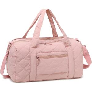 imageBLUBOON Duffle Bag Girls Kids Cute Gym Bag with Shoes Compartment ampamp Wet Separation Waterproof Sports Overnight Travel BagPuff Pink A