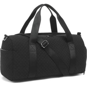 imageBLUBOON Duffle Bag Girls Kids Cute Gym Bag with Shoes Compartment ampamp Wet Separation Waterproof Sports Overnight Travel BagQuilted black Small Squares