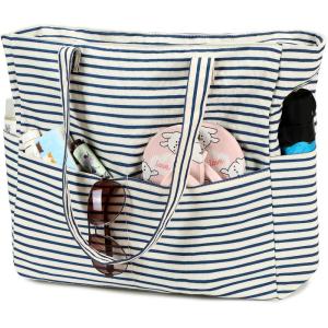 imageBeach Pool Bags Tote for Women Ladies Large Gym Tote Carry On Bag With Wet Compartment for Weekender Travel WaterproofBlue and White