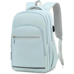 imageBluboon Backpack for Women 156 Inch Laptop Bookbag College School Backpack Girls Schoolbag Compartment Daypack for Business Travel with USB Charging PortOxford GreyOxford Grey