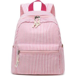 imageBluboon Girls Mini Backpack Womens Small Backpack Purse Teens Cute Casual School BookbagPink White Stripes