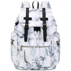 imageBluboon Girls School Backpack Women College Bookbag Lady Travel Rucksack 156Inch Laptop Bag with Charge Port AMarble