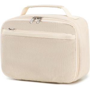 imageBluboon Insulated Lunch Bag for Girls ampamp Boys Corduroy School Lunch Box with Cooler ampamp Organizer Compartments LeakProof Lunch Tote for School Travel Corduroy Strawberries BeigeCorduroywhite