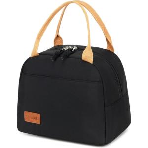 imageBluboon Lunch Box for Women Cute Lunch Bag Reusable Insulated Lunch Bags Large Capacity Lunchbox Cooler for Work Picnic or TravelBlackishbrown