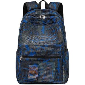 imageBluboon Mesh Backpack for Girls Kids SemiTransparent School Bookbag See Through Beach Bag DaypackGraffiti