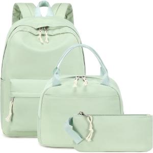 imageBluboon Teen Girls School Backpack Kids Bookbag Set with Lunch Box Pencil Case Travel Laptop Backpack Casual Daypacks Marble PinkBlueGreen set 3