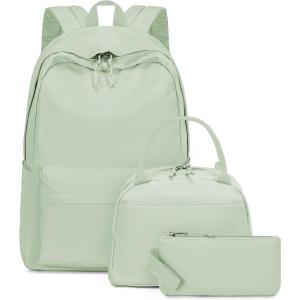 imageBluboon Teens Backpack Set Girls School Backpack Lunch Box Pencil Bags Student Bookbags 3 in 1Green3 Sets