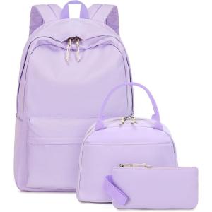 imageBluboon Teens Backpack Set Girls School Backpack Lunch Box Pencil Bags Student Bookbags 3 in 1Provence Lavender