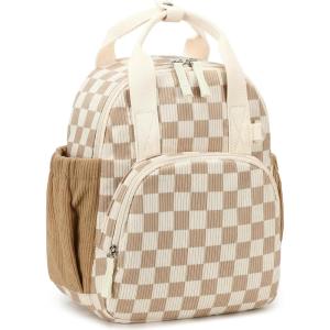 imageBluboon Toddler Backpack for Girls Boys 24 Cute 12quot Preschool Kindergarten Backpacks Kids Daycare Bags School TravelBrown White Checkered