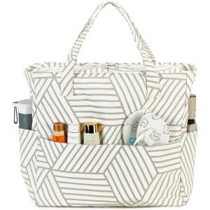 imageWaterproof Beach Tote Pool Bags for Women Ladies Extra Large Gym Tote Carry On Bag With Wet Compartment for Weekender TravelBrown Diamond