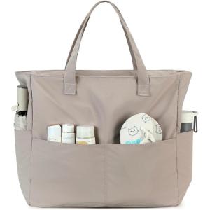 imageWaterproof Beach Tote Pool Bags for Women Ladies Extra Large Gym Tote Carry On Bag With Wet Compartment for Weekender TravelGrey Purple