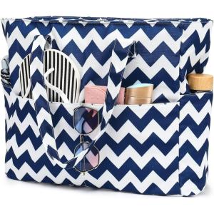 imageWaterproof Beach Tote Pool Bags for Women Ladies Extra Large Gym Tote Carry On Bag With Wet Compartment for Weekender TravelNavy Blue