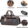 imageBLUBOON Weekender Overnight Duffel Bag with Shoes Compartment for Women Men Canvas Weekend Travel Tote Carry On Bag Gray