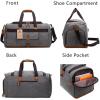 imageBLUBOON Weekender Overnight Duffel Bag with Shoes Compartment for Women Men Canvas Weekend Travel Tote Carry On Bag Gray