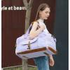 imageBLUBOON Weekender Overnight Duffel Bag with Shoes Compartment for Women Men Canvas Weekend Travel Tote Carry On Bag Purple