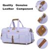 imageBLUBOON Weekender Overnight Duffel Bag with Shoes Compartment for Women Men Canvas Weekend Travel Tote Carry On Bag Purple